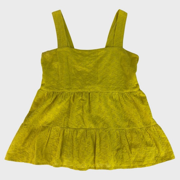 AQUA Yellow Sleeveless Peplum Top - Picture 3 of 6